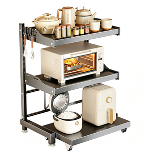 Soporte de Acero al Carbono de 3 Niveles con Altura Ajustable para Horno de <span class=keywords><strong>Microondas</strong></span>, Tostadora y Parrilla, Fabricado en China - Product Image 1
