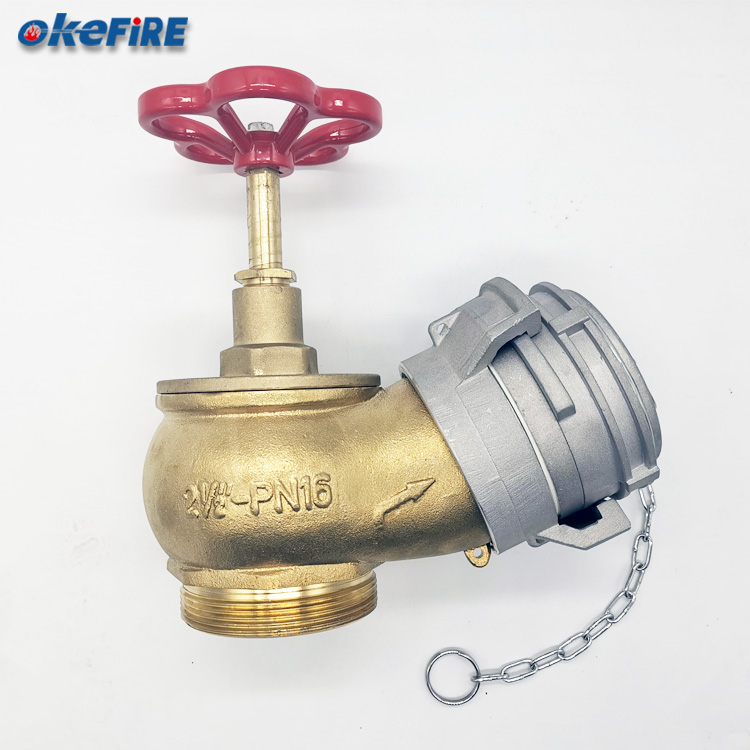 Okefire 2" or 2.5" Classic Brass Fire Hydrant Fighting Male Landing Stop Valve