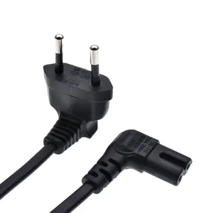 Uni Eropa 2 Cabang Kabel Catu Daya Kabel Sudut Kanan Ke IEC C7 Gambar 8 Kabel Daya untuk Samsung Power Supply LED TV Laptop