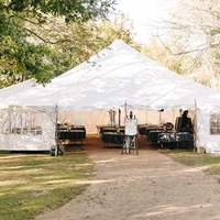 Carpa de Lujo para Eventos al Aire Libre con Marco de Aluminio Personalizado y Techo Transparente de PVC, 10x30, 20x40, 30x50, para Bodas, Fiestas y Eventos