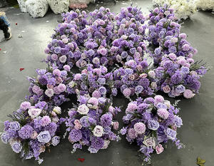 Centro de Mesa de Flores Artificiales para Boda, Arreglo de Rosas y Anturios Borgoña para Decoración de Eventos - Product Image 4