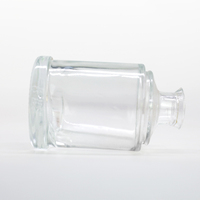 Botol Kaca Flint Berkualitas Tinggi untuk Vodka Whisky Tequila Brandy Diffuser 100ml Ramah Lingkungan dengan Ukiran Gabus