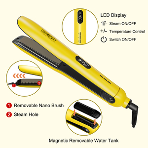 เครื่องยืดผมด้วยไอ450F แบบแบนแรงดันไฟฟ้าคู่ระบบทำความร้อนเร็วแบบดิจิตอลระบบ PTC 230C แรงดันไฟฟ้าแบบคู่ - Product Image 3