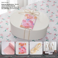 Boîte cadeau ovale Shaher de luxe, couleur crème, intérieur lavande, logo personnalisé, papier kraft, couvercle tissé à la main, ruban, carte de vœux - Boutique