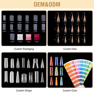 288 Piezas/caja, 12 Piezas <span class=keywords><strong>de</strong></span> Uñas Postizas <span class=keywords><strong>de</strong></span> Almendra, Estilo Stiletto Cuadrado, Forma Dual, Personalizadas, Puntas Delgadas - Product Image 2