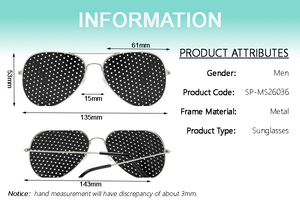 Gafas de Sol Polarizadas Anti-miopía con Orificios, Montura Completa, Gafas de Moda <span class=keywords><strong>para</strong></span> Ejercicios Oculares y Mejora de <span class=keywords><strong>la</strong></span> <span class=keywords><strong>Visión</strong></span>, Venta al Por Mayor de Fábrica 2026 - Product Image 4