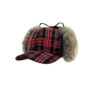 Casquette de baseball unisexe en peluche rétro amusante avec cache-oreilles, motif camouflage, polyester/coton, hiver, modèle courant - Product Image 4