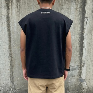 T-shirt sans manches de sport à col rond avec logo imprimé personnalisé pour hommes, veste de course de designer, débardeur de sport en coton pour hommes - Product Image 2