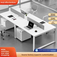 Chaise de bureau pour personnel, combinaison moderne et minimaliste en PVC, simple, pour 4 à 6 personnes, avec écran de séparation, pour bureau d'ordinateur