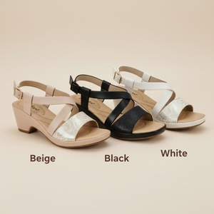 Sandalias Personalizadas Ca415-1 con Plataforma Baja y Tiras Cruzadas, PU y Tela Estampada, para Oficina y Viajes, Mercado Estadounidense - Product Image 2
