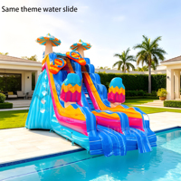 Toboggan gonflable double piste coloré pour l'extérieur, château gonflable combiné, obstacle, toboggan aquatique gonflable pour les fêtes d'enfants