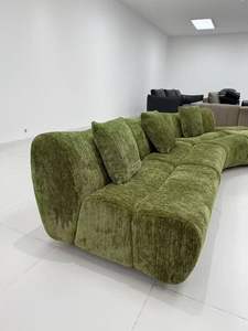 Juego de sofá de esquina seccional en forma de L de lujo moderno reclinable tela de chenilla Modular sala de estar apartamento <span class=keywords><strong>Hotel</strong></span> Villa muebles - Product Image 3