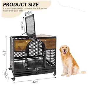 Petfit Stackable có thể gập lại nhiệm vụ nặng nề con chó Thùng đồ nội thất cho lớn và vừa con chó bằng gỗ kim loại con chó Thùng lồng đồ nội thất - Product Image 2