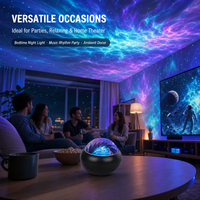 Projecteur LED Ciel Étoilé Ondes Océaniques Galaxie 7 Couleurs Lampe de Nuit avec Télécommande pour Chambre Plafond Fête