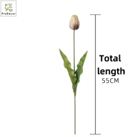 Haute qualité 55CM artificiel PU vraie touche grand unique bleu rose tulipe fleur mariage intérieur Table saint valentin décor