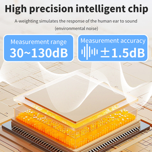 Đồng hồ đo tiếng ồn công nghiệp Đồng hồ đo mức âm thanh treo tường màn hình lớn tiếng ồn Decibel mét Thiết bị hiển thị báo động rc2710 - Product Image 3