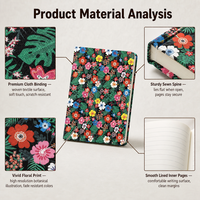 Individuelles Blumenmuster Stoffeinband Notizbuch A5 Planer Tagebuch Notizblock OEM Werbegeschenk Büro Schule Schreibwaren