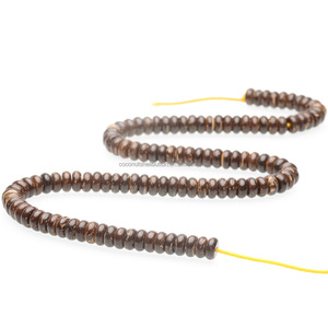 Tự Nhiên Vòng Hình Bầu Dục Vỏ Dừa Nâu Hạt Gỗ 7*4Mm Sợi Cho Đồ Trang Trí Vòng Cổ Vòng Đeo Tay Làm - Product Image 2