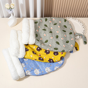 Cama túnel para gatos, forma ovalada, relleno de fibra de poliéster, cálida para invierno, saco de dormir para mascotas, para gatos, azul, conejo, amarillo, oso, gris, aguacate - Product Image 1