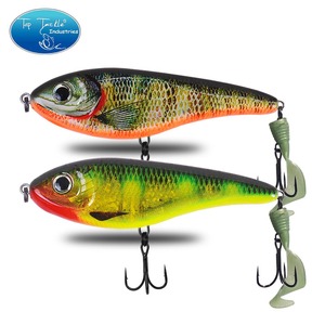 Leurre CF 90&<span class=keywords><strong>120</strong></span>&150mm (Couleurs 24~45) <span class=keywords><strong>Jerkbait</strong></span> à coulée lente avec queue souple pour la pêche au Musky, au Brochet et au Black Bass - Product Image 1