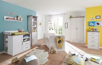 Table à langer pour bébé en bois blanc moderne de haute qualité, écologique, avec 2 tiroirs, 2 étagères et 1 porte pour la chambre à coucher et le salon