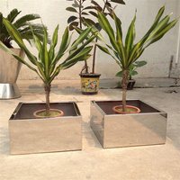 Jardinière d'intérieur en acier inoxydable pour décoration d'hôtel extra large Pot d'arbre extra large pour pot de fleurs en métal Plancher géant