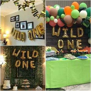 Set per Festa di <span class=keywords><strong>Compleanno</strong></span> a Tema Animali Selvatici, Palloncini Safari, Striscione di Buon <span class=keywords><strong>Compleanno</strong></span>, Decorazioni per Feste a Tema Giungla - Product Image 5