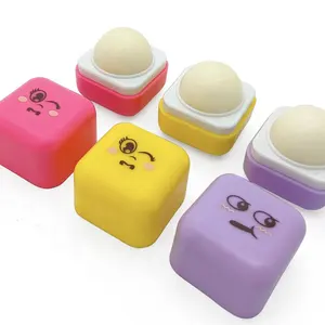 Wholesale Square Series Kids Lip Balm Private Label Children's Cute Expression Fruit Moisturizing Lip Balm