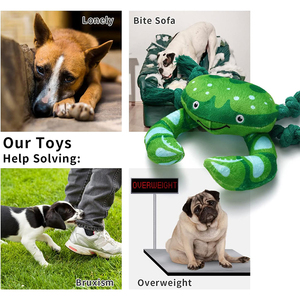Juguetes de Peluche <span class=keywords><strong>para</strong></span> Perros con Forma de Cangrejo, Personalizables al por Mayor, con Papel Arrugado <span class=keywords><strong>y</strong></span> Sonido, <span class=keywords><strong>para</strong></span> Cachorros, Entretenimiento Diario <span class=keywords><strong>y</strong></span> Limpieza Dental - Product Image 4