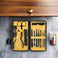 Ensemble de manucure et pédicure professionnel 12 en 1 Kit de toilettage des ongles Outils de soin des ongles avec étui de voyage Coupe-ongles