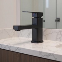 Robinet de lavabo de salle de bain moderne et minimaliste en plastique, avec cartouche céramique, pour eau chaude et froide, design monotrou