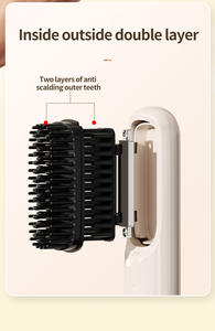 Peigne à cheveux sans fil, mini, léger, portable, lisseur sans fil alimenté par batterie, ions négatifs - Product Image 5