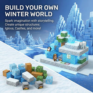 Bloques de Construcción AiJH Lce Snow World, Juego de Bloques de Construcción para Niños, Rompecabezas, Casa, Mina, Cueva Subterránea, Cubos de Construcción - Product Image 4