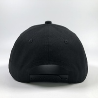 Casquette de baseball noire tendance en coton de haute qualité OEM avec logo brodé personnalisé Casquette de baseball à bord en cuir