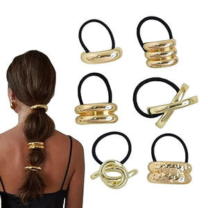 Zomerse modieuze haaraccessoires groothandel verguld metaal hanger elastische dames haaraccessoires - Product Image 1