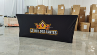 Nappes en Spandex avec Logo Personnalisé, Forme Rectangulaire Pliante, Housse de Table pour Hôtel et Restaurant