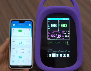 Xách Tay 5.5 "Màn hình cảm ứng thú y bệnh nhân <span class=keywords><strong>Monitor</strong></span> CE tuyên bố đa-thông số thiết bị cho huyết áp etco2 SpO2 - Product Image 3