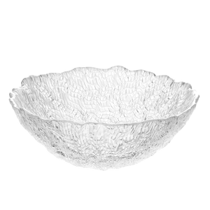 Ciotola in <span class=keywords><strong>Vetro</strong></span> Trasparente Testurizzato <span class=keywords><strong>IVV</strong></span> Design da 18cm/7 Pollici con Bordo Ondulato per Frutta, Snack e Decorazione Casa - Product Image 2