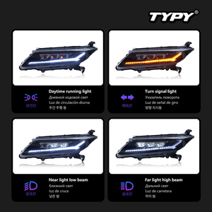 Conjunto de faros delanteros TYPY para Honda City 2015-2019: kit de conversión de lentes LED con luces diurnas e intermitentes secuenciales - Product Image 3