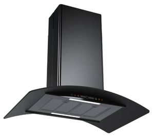 <span class=keywords><strong>Hotte</strong></span> aspirante îlot incurvée en verre trempé avec commande tactile, éclairage LED et aspiration puissante pour îlots de cuisine ouverts - Product Image 3