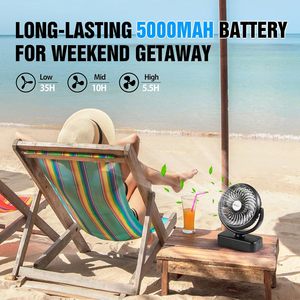 Ventilador Portátil para Camping con Linterna LED, 40 Horas de Funcionamiento, Batería Recargable, Gancho para Colgar, para Tienda de Campaña, Coche, RV, <span class=keywords><strong>Kit</strong></span> de Supervivencia de Emergencia - Product Image 4