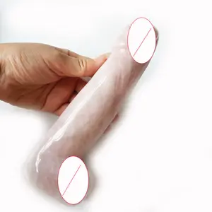 Consolador de cuarzo rosa, producto de belleza, 17cm, para sexo, amor, cuerpo, hecho en china