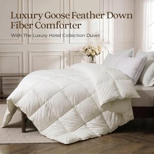 Couette, couvre-lit moderne en duvet d'oie toutes saisons, taille Queen, housse 100% coton biologique, insert de couette naturel et respirant - Product Image 4