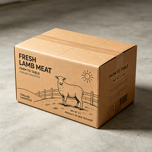 Caja de Cartón Corrugado Marrón Impresa Offset Personalizada, Producción en 72H, para Envío de Carne de Cordero de Granja, Caja de Embalaje para Envíos - Product Image 1