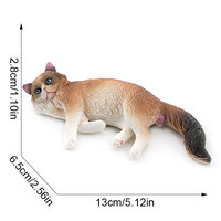 Produit phare transfrontalier : Modèle d'animal en PVC massif de haute qualité, réaliste, figurine de chat décorative, jouet pour maison de poupée pour filles