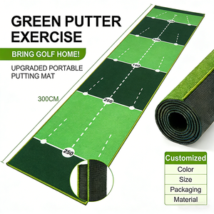 Tapis de putting de golf sur mesure OEM, tapis de putting vert, entraîneur de putting de golf pour usage intérieur, extérieur, maison, bureau, académie sportive - Product Image 1