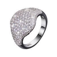 Bague en argent sterling 925 avec diamant Moissanite pour homme, style hip-hop glacé, bijou robuste et imposant