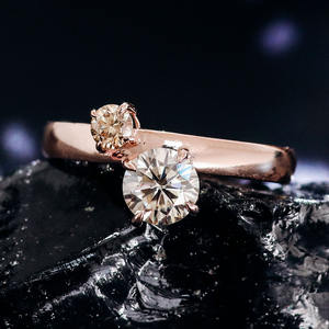 Provence 18K oro 6,5mm redondo corte brillante Moissanite Anillos De Compromiso Moissanite diamante anillo de bodas para mujeres - Product Image 6