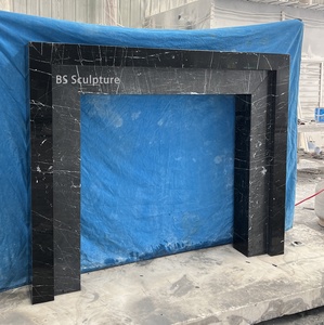 Popolare Cornice per Caminetto in Marmo <span class=keywords><strong>Nero</strong></span> Margiua dal Design Moderno, Scultura Personalizzata - Product Image 3
