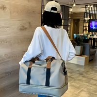 Sac de sport de luxe réutilisable pour la gym personnalisé pliable et durable avec poche de voyage humide doublure en polyester sac fourre-tout à bandoulière pour le sport